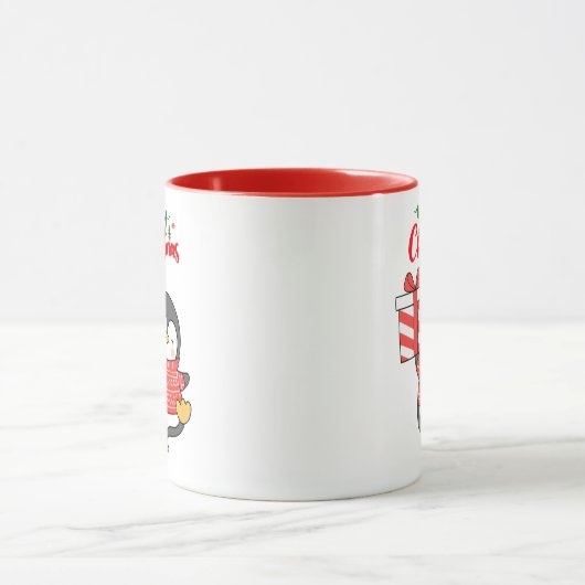 Mug Joyeux Noël de Pingouin mignon (Centre)