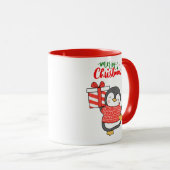 Mug Joyeux Noël de Pingouin mignon (Devant droit)