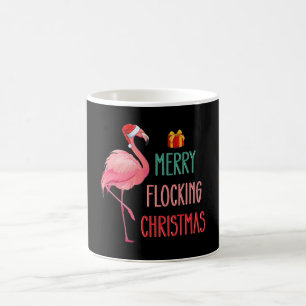 Mug Joyeux Noël de troupeau drôle de flamant rose de v