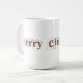 Mug Joyeux Noël Décoratif Or et Baubles Texte (Devant gauche)