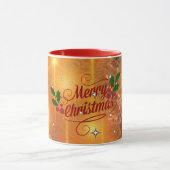 Mug Joyeux Noël, design de vacances d'or, (Centre)