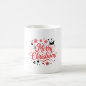 Mug Joyeux Noël Design moderne | Rouge et blanc (Centre)