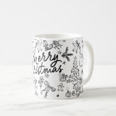 Mug Joyeux Noël Dessin à la main (Devant droit)