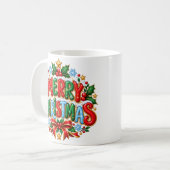 Mug Joyeux Noël Dessin de Noël Coloré (Devant gauche)