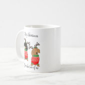 Mug Joyeux Noël Deux Dachshunds Décorés (Devant gauche)