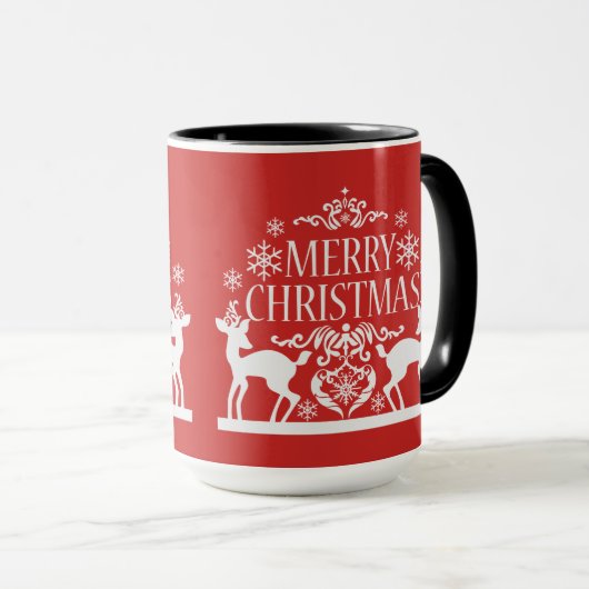Mug Joyeux Noël Deux Tone Mug-Red (Devant droit)