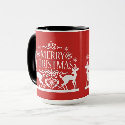 Mug Joyeux Noël Deux Tone Mug-Red (Devant gauche)