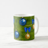 Mug Joyeux Noël d'or bleu (Devant droit)