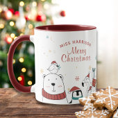 Mug Joyeux Noël drôle mignon Animaux personnalisés