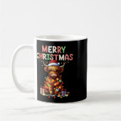 Mug Joyeux Noël Écossais Highland Vache ferme de Noël (Gauche)