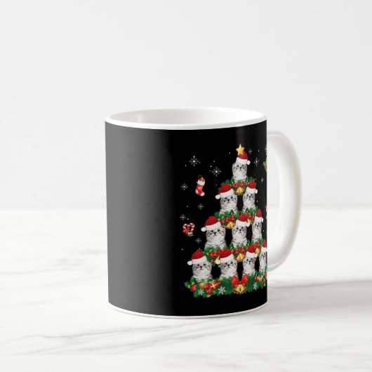 Mug Joyeux Noël écossais Pâte Poulet Père Noël Tree Pa (Devant droit)