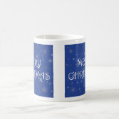 Mug Joyeux Noël en bleu avec des flocons de neige (Centre)