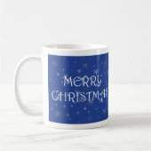 Mug Joyeux Noël en bleu avec des flocons de neige (Gauche)