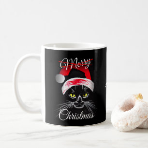 Mug Joyeux Noël en colère Chat noir