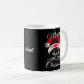Mug Joyeux Noël en colère Chat noir (Devant droit)
