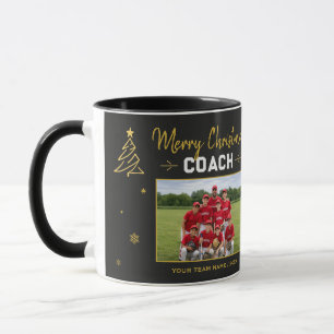 Mug Joyeux Noël Entraîneur Photo d'équipe personnalisé