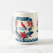 Mug Joyeux Noël et Bonne Année ! 20XX Oiseau Rouge (Devant gauche)