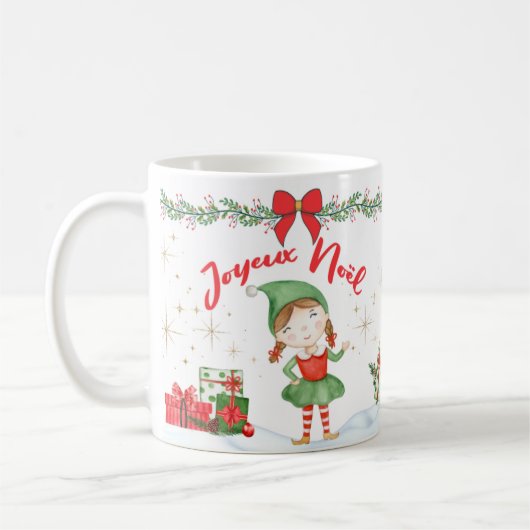 Mug Joyeux Noël et Bonne Année Lutins (Gauche)