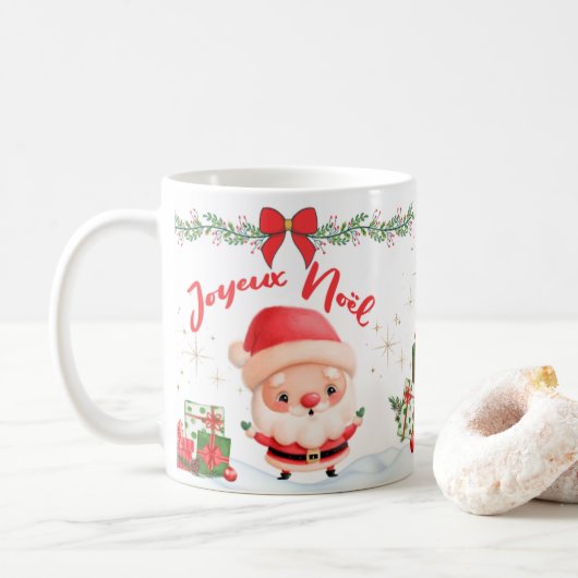 Mug Joyeux Noël et Bonne Année lutins 2 (Avec donut)