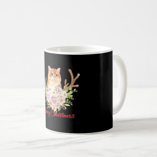 Mug Joyeux Noël et chat (Devant droit)