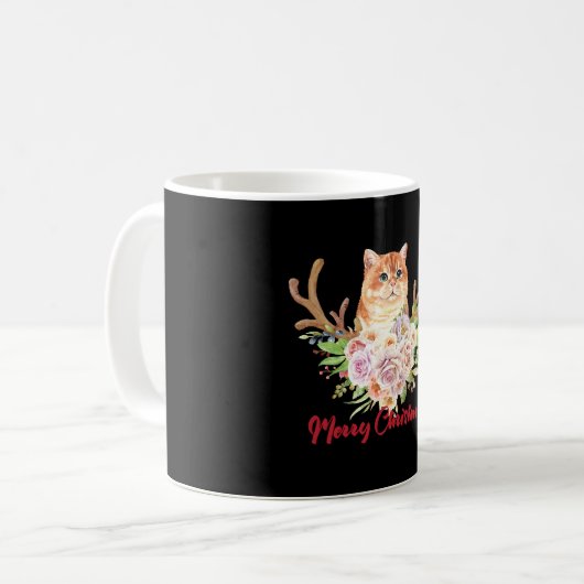 Mug Joyeux Noël et chat (Devant gauche)