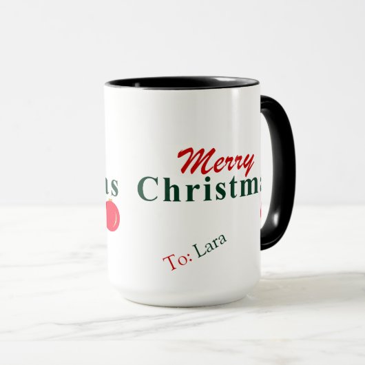 Mug Joyeux Noël et Noël de l'ornement (Devant droit)