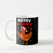 Mug Joyeux Noël F-caw-f drôle Santa poulet (Gauche)
