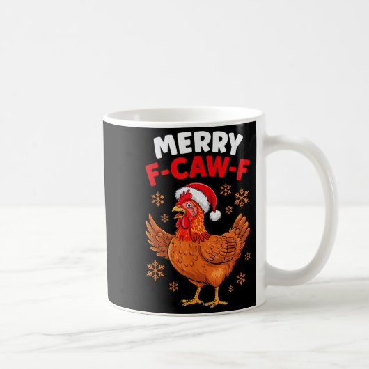 Mug Joyeux Noël F-caw-f drôle Santa poulet (Droite)