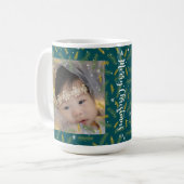 Mug Joyeux Noël Famille Photo Cadre Vert (Devant gauche)