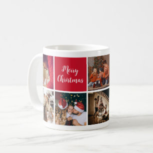 Mug Joyeux Noël famille photo texte blanc