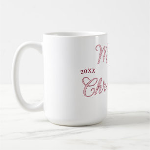 Mug joyeux noël famille rose nom 20xx pastel moderne