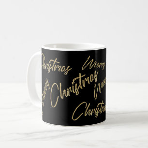 Mug Joyeux Noël Faux Gold Foil et Black