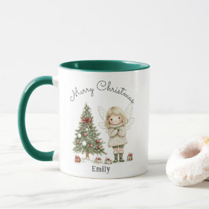 Mug Joyeux Noël Fée et Arbre cadeau personnalisé
