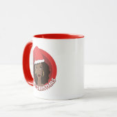 Mug Joyeux Noël, Femme noire Santa Hat (Devant gauche)