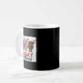 Mug Joyeux Noël Femmes Vache Écossaise des Highlands X (Devant gauche)