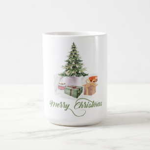 Mug joyeux noël festif mignon arbres modernes rustique