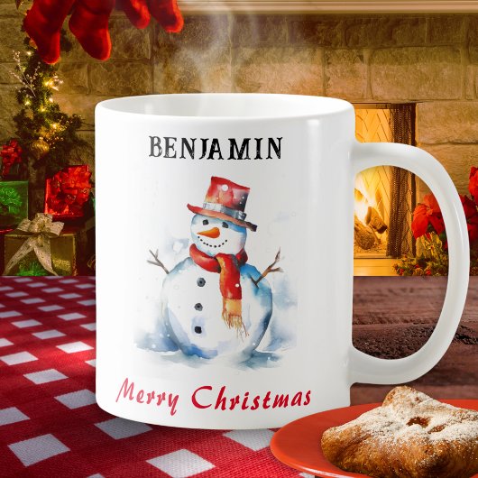 Mug Joyeux Noël Festif Snowman personnalisé