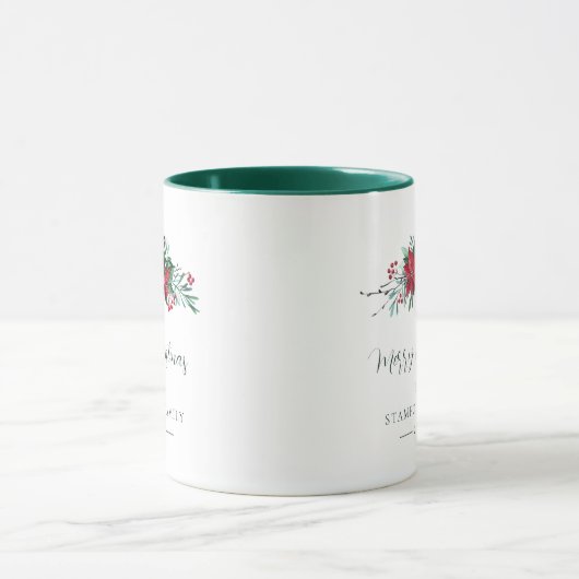 Mug Joyeux Noël Festivals Poinsettia Custom (Centre)
