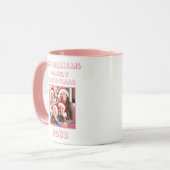 Mug Joyeux Noël Fille Photo rose & blanc (Devant gauche)