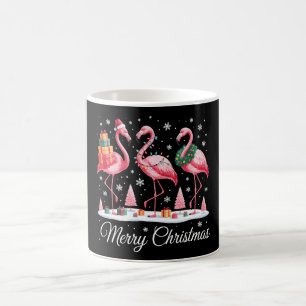 Mug Joyeux Noël Flamant Rose Lumineux Chapeau de Père 