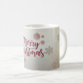 Mug Joyeux Noël,Flocons de neige (Devant droit)