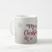 Mug Joyeux Noël,Flocons de neige (Devant gauche)