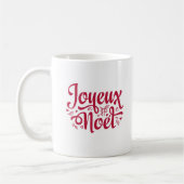 Mug Joyeux Noel Français Noël salut rouge blanc (Gauche)