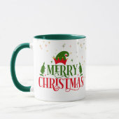 Mug Joyeux Noël géant avec Casquette Elfe Vert (Gauche)