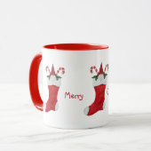 Mug Joyeux Noël Gnome en Stocking Green Holly (Devant gauche)