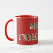 Mug Joyeux Noël Golden Parties scintillant Typographie (Gauche)