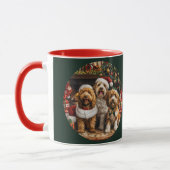 Mug Joyeux Noël Goldendoodle Chiens de chiot (Gauche)