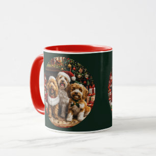 Mug Joyeux Noël Goldendoodle Chiens de chiot