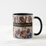 Mug Joyeux Noël Grand-mère Famille 5 Photo Collage<br><div class="desc">Moderne Elégant 5 Famille Photo Collage Joyeux Noël Grandma Script Café de vacances Mug. Ce modèle de tasse festif, minimaliste et fantasque de cinq (5) photos de vacances présente un joli montage photo en grille et dit "Joyeux Noël"! Le texte de salutation "Joyeux Noël" est écrit dans une belle main...</div>