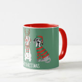 Mug Joyeux Noël Grands Chiens Danois (Devant droit)